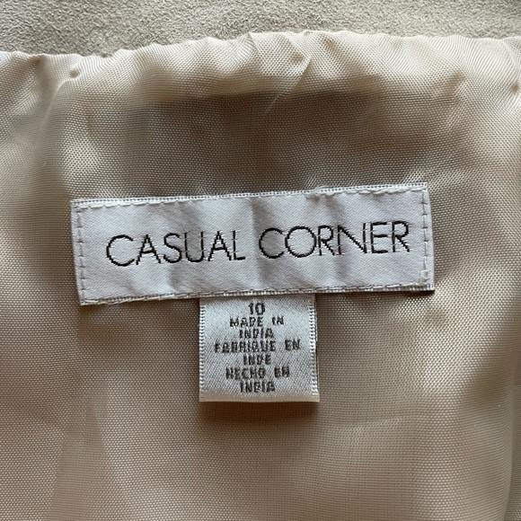 Vintage Genuine Suede Beige Skirt 10 Capsule Wardrobe Staple Classic Neutral - Picture 7 of 7